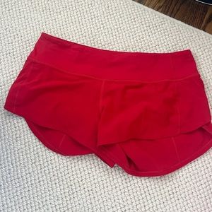 Red Lululemon Speed Up Short 2.5